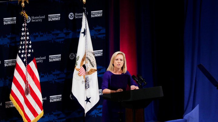 Homeland Security Secretary Kirstjen Nielsen speaks at a July conference.