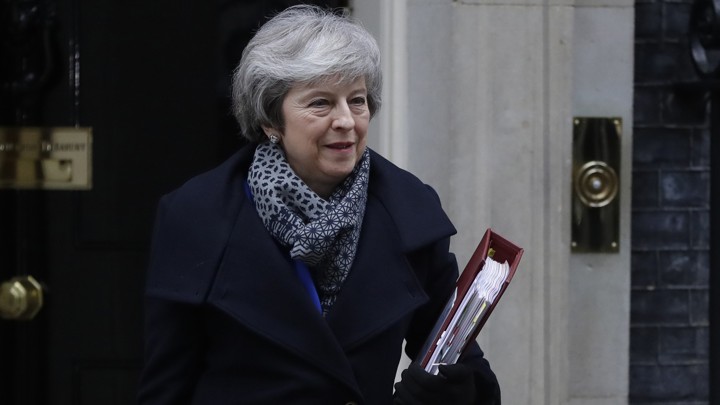 Theresa May leaves 10 Downing Street on Wednesday.