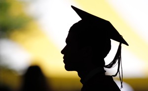 Silhouette of a graduating student