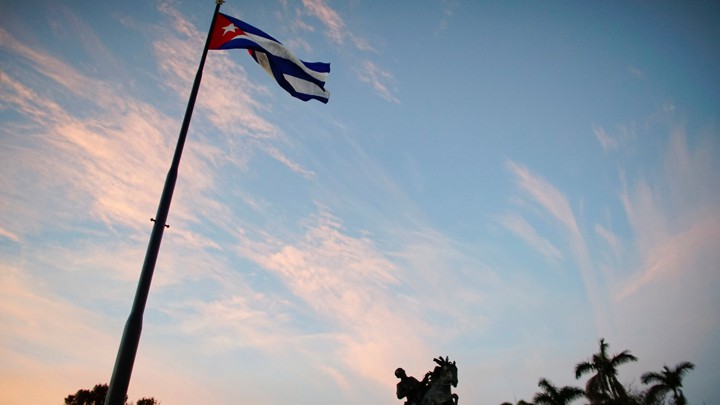 A Cuban flag in Havana
