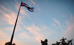 A Cuban flag in Havana