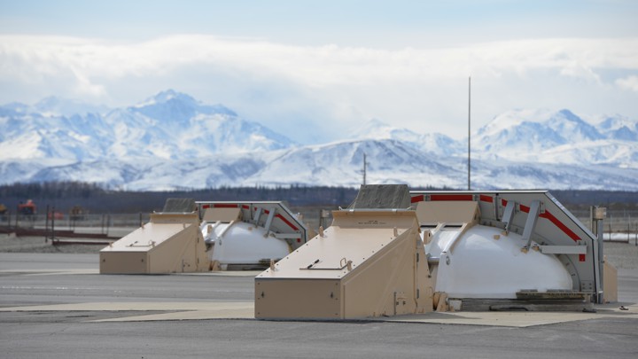 A silo housing a ground-based interceptor missile is covered at the Ft. Greely missile defense complex in Fort Greely, Alaska.
