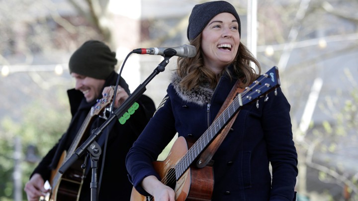 Brandi Carlile plays at a March for Our Lives demonstration