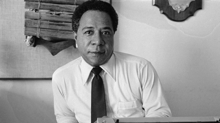 Alex Haley is the author of "Roots," in which a character exclaims "Freedom am won!"