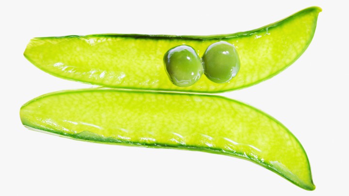 Two peas in an open peapod