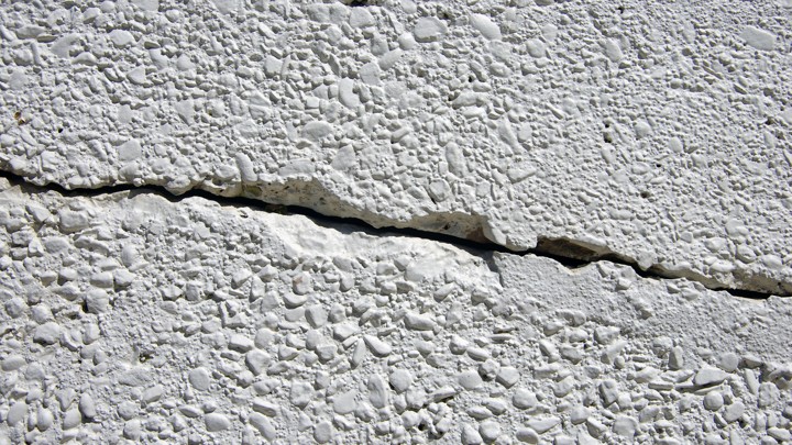 A crack in a white wall