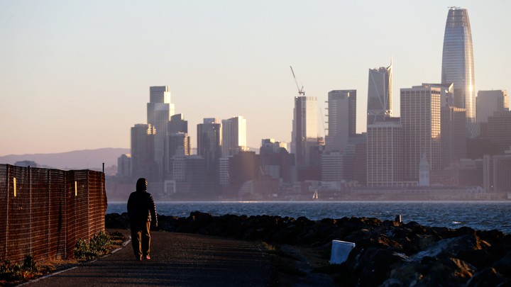 San Francisco's skyline as seen from condemned property on Treasure Island