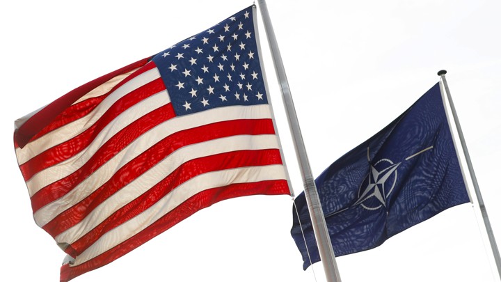 The American flag and the NATO flag