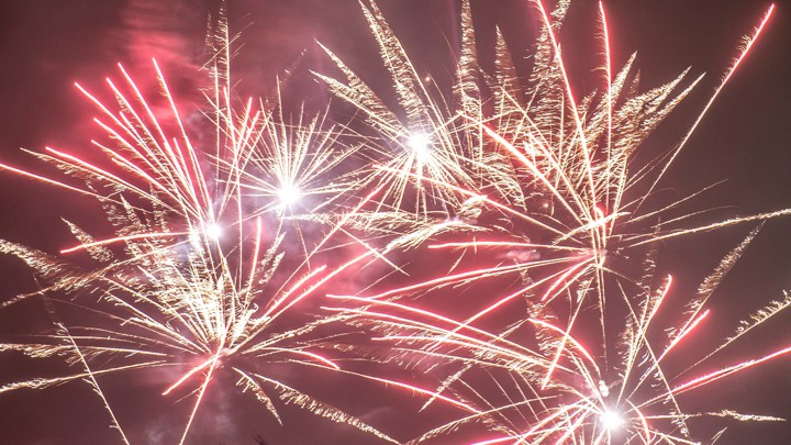 A fireworks display