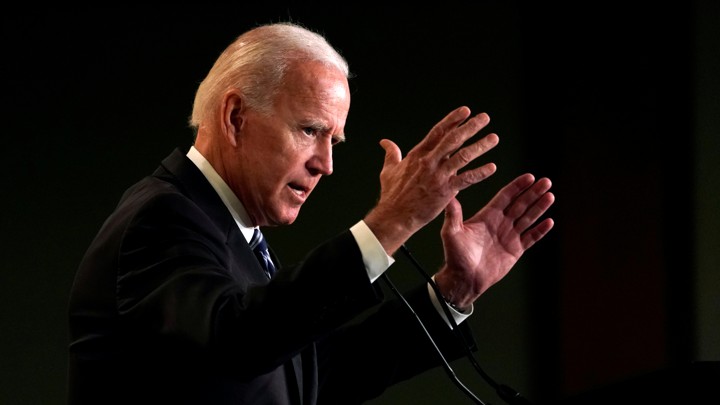 Former Vice President Joe Biden addresses the International Association of Fire Fighters in Washington on March 12, 2019.