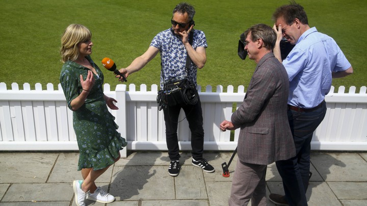 Change UK candidate Rachel Johnson attends a campaign rally in Bath.