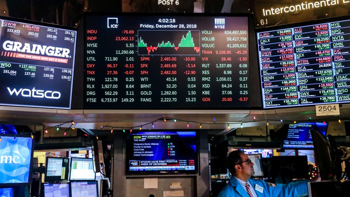 The Dow Jones Industrial Average after the close of trading on the floor of the New York Stock Exchange in December