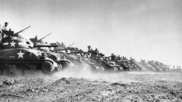 Men of a U.S. tank division trained for D-Day in England on May 9, 1944.