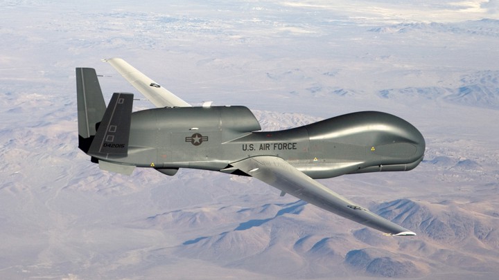 An undated U.S. Air Force photo of an RQ-4 Global Hawk unmanned aircraft