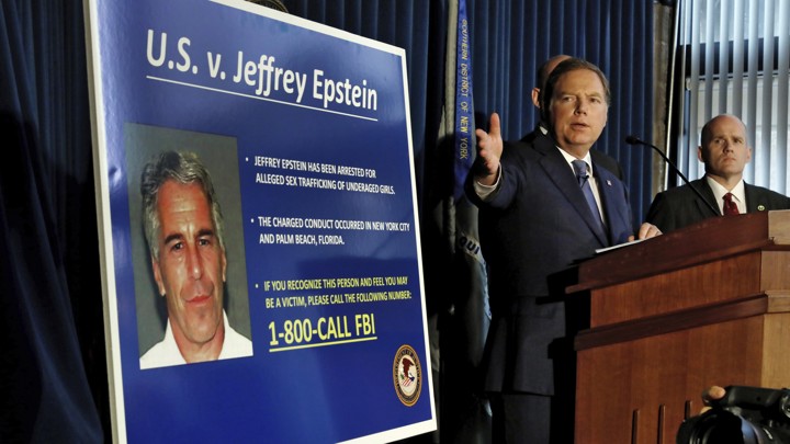 The U.S. attorney for the Southern District of New York speaks during a news conference on Jeffrey Epstein.