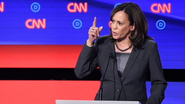 Kamala Harris speaks at the CNN democratic debate.