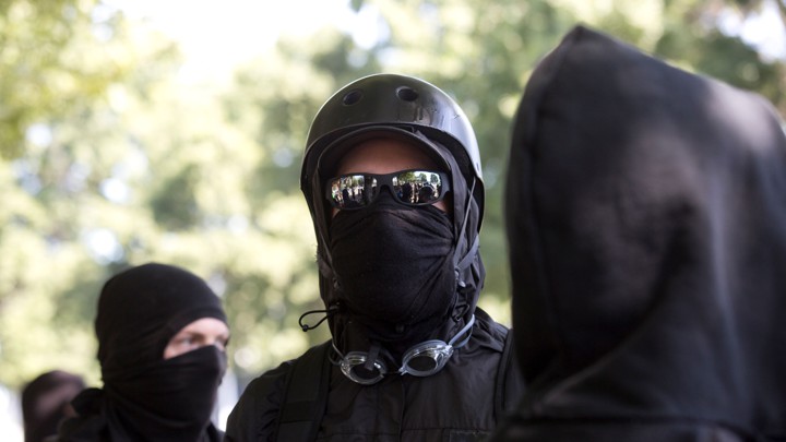 Antifa protesters in 2017