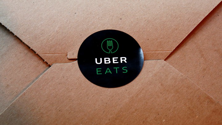 UberEats' logo on its food-delivery box