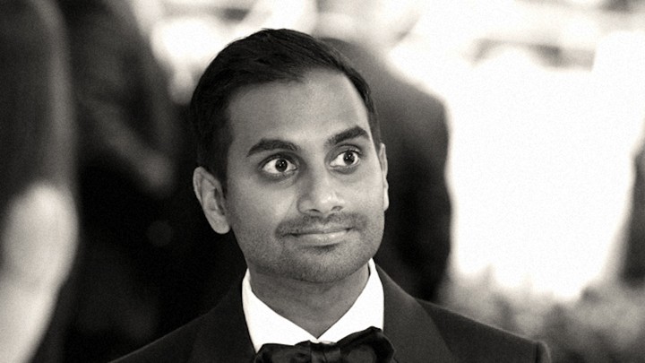 Ansari arrives at the Metropolitan Museum of Art Costume Institute gala, "Art of the In-Between," in 2017.