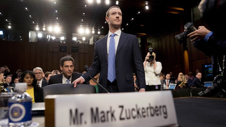 Mark Zuckerberg at a congressional hearing