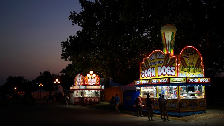 A corn-dog stand at the Iowa State Fair