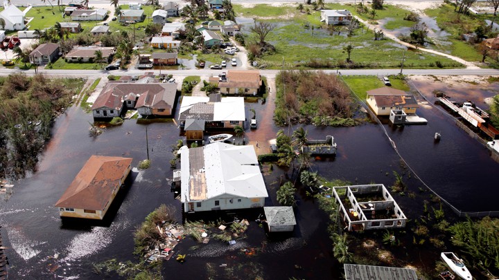 A flooded community on Grand Bahama