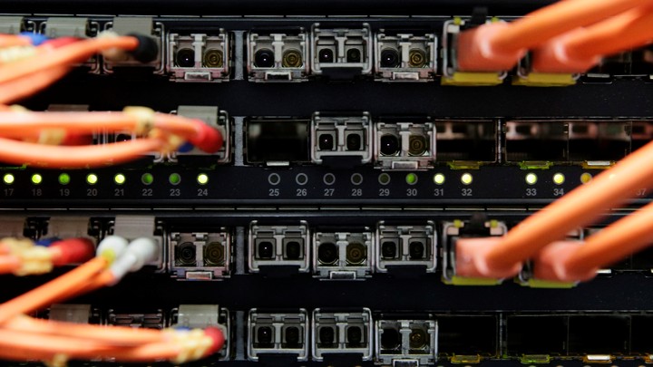 Orange cords and computer network equipment