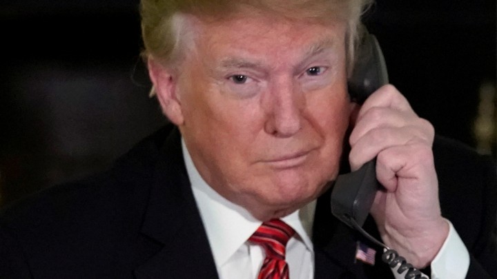 Donald Trump on the phone