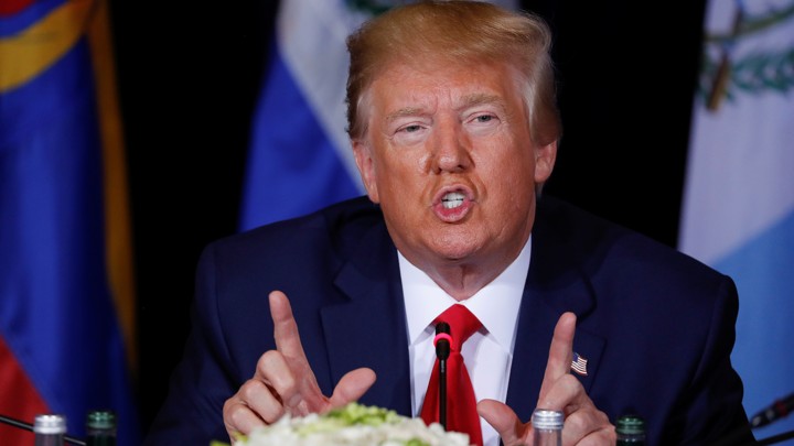 President Trump speaks during a meeting on Venezuela at the UN General Assembly.