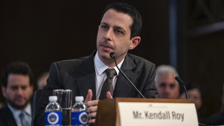 Kendall Roy gives testimony in the 'DC' episode of 'Succession.'