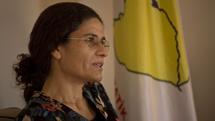 A close-up photo of Ilham Ahmed