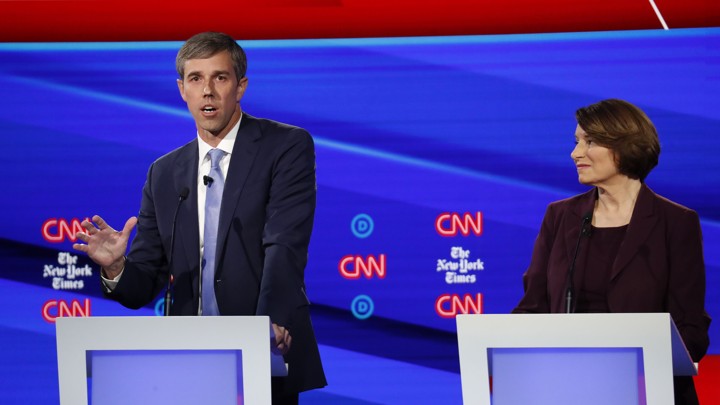 Beto O'Rourke speaks during the October 15 Democratic primary debate.