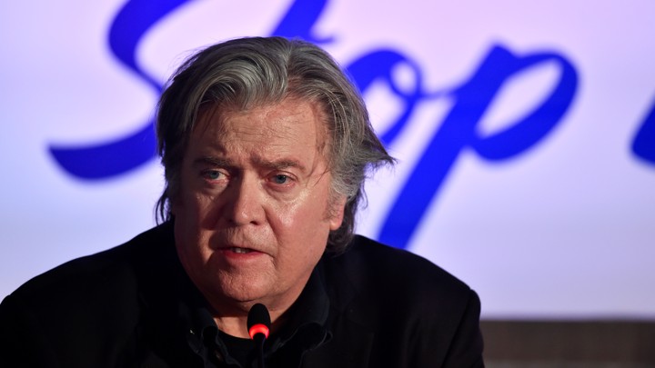 A close-up of Steve Bannon.