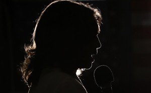 Kamala Harris in silhouette