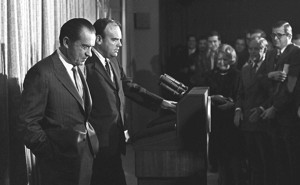 Former President Richard Nixon and former domestic-affairs adviser John D. Ehrlichman