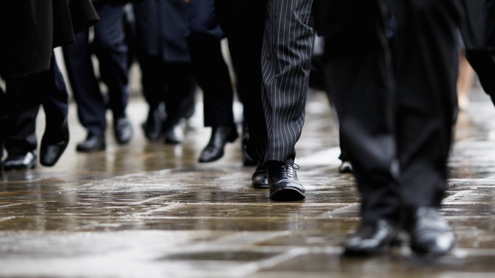 Commuters walking to work.