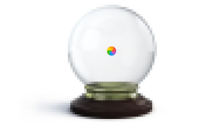 An illustration of a crystal ball with a spinning beach ball loading on top.