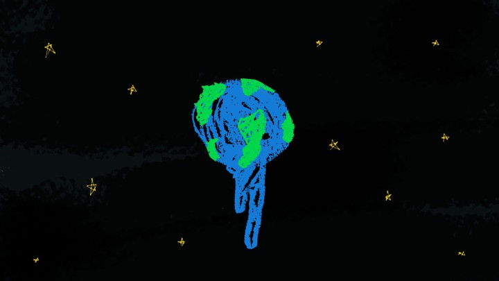 And illustration of the earth melting