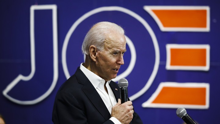 Joe Biden at a campaign rally in Iowa.