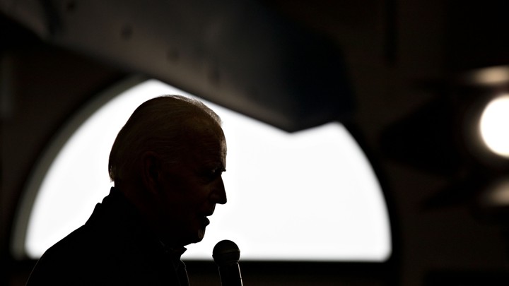 Joe Biden speaks during a campaign event in Burlington, Iowa.