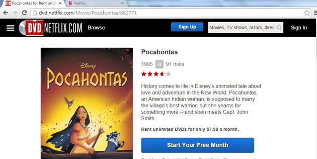 Pocahontas netflix clearance