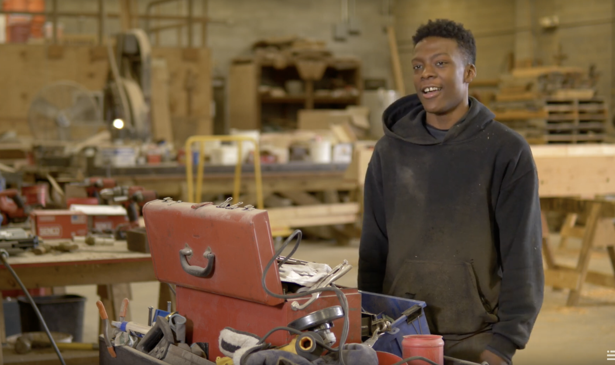 Michael Brannon, a carpenter apprentice and graduate of the Build Your Future program in Indiana