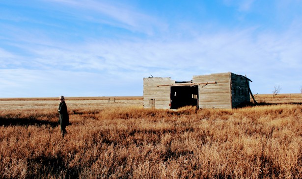Deb Fallows on part of the farm near Guymon, Oklahoma, where Caroline Henderson wrote her