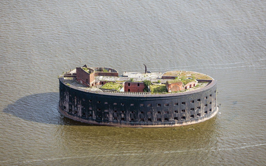 Fort Alexander I, one of the fortresses adjacent to Kronstadt, Saint Petersburg, Russia