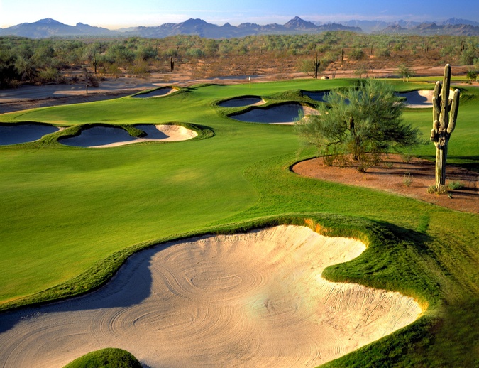 A golf course carved into the desert (AP)