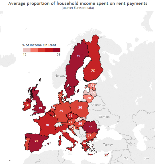 Two Maps Show Where Europeans Spend the Most on Rent CityLab