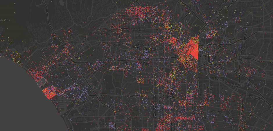 A Map From The Los Angeles Times Shows Distribution Of Homeless Population Across La County 0809