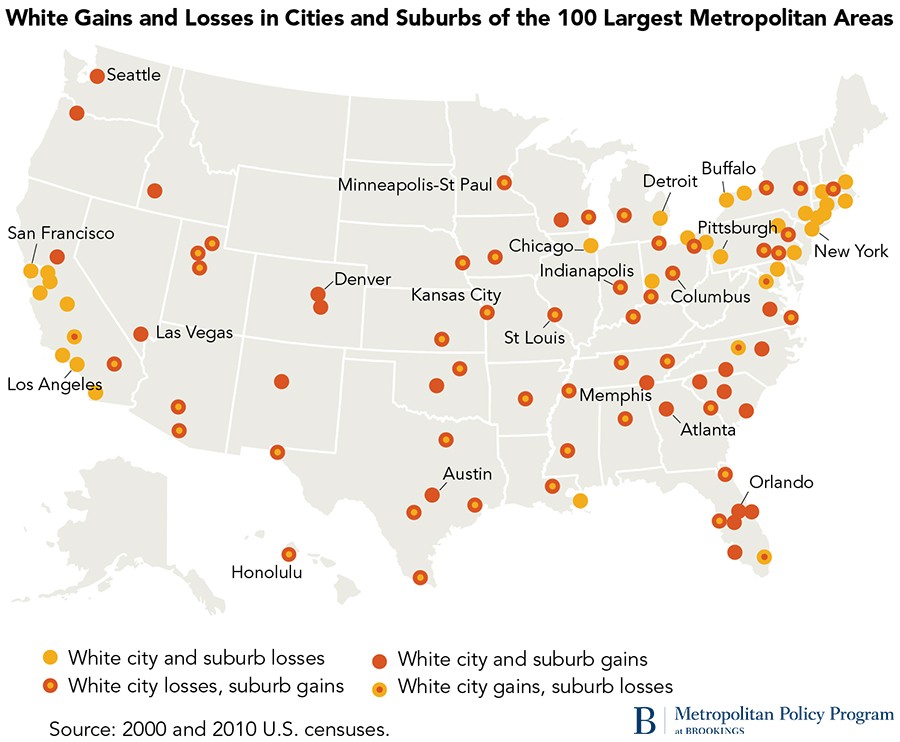 suburbs brookings losses minority frey