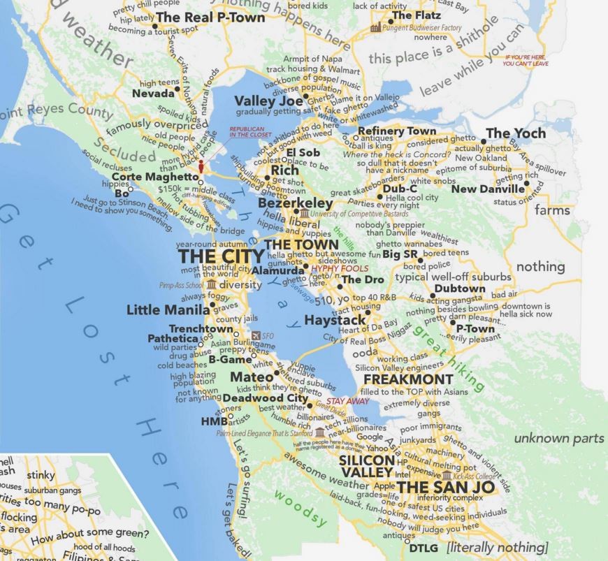 Detailed Judgemental Map Of The Bay Area San Francisco Livermore