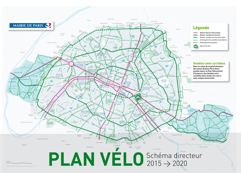 2020年將完成的單車網路。圖片來源：City Lab。